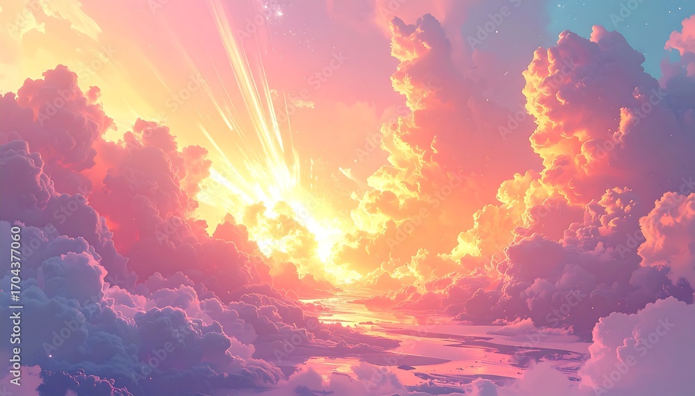 Fototapeta premium Radiant cloudscape sunrise