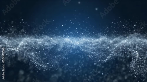 Wallpaper Mural 4K Seamless Looping Animation: Abstract Glowing Particle Wave Flow on Deep Blue Background, Ideal for Futuristic Technology & Science Visuals Torontodigital.ca