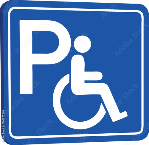 Disabled Parking symbol sign vector Illustration