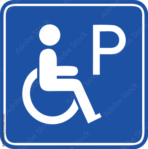 Disabled Parking symbol sign vector Illustration
