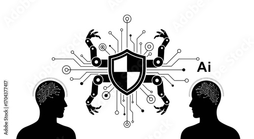 Artificial Intelligence and Robotics – Futuristic Vector Illustration