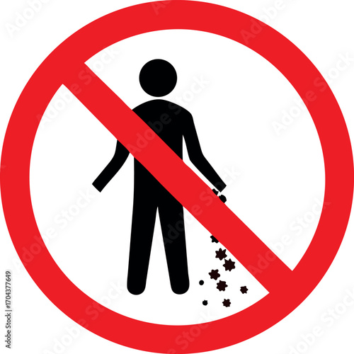 No littering Sign vector illustration, No littering. Do not litter sign