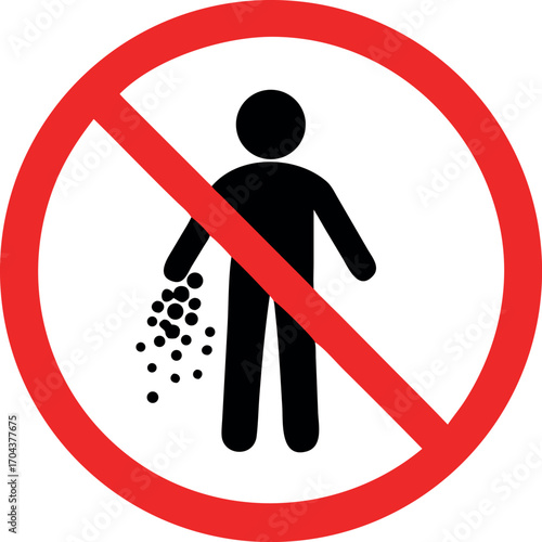 No littering Sign vector illustration, No littering. Do not litter sign
