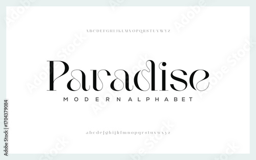 Paradise luxury beauty font alphabet logo. Typography beautiful minimal elegant classic letter serif fonts fashion wedding vintage retro logos. vector illustration

