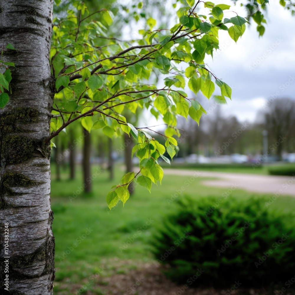 Fototapeta premium Spring Park Leaves