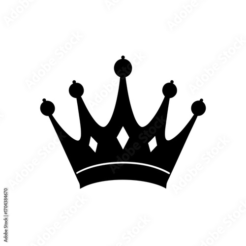 Silhouette of a crown icon on transparent background