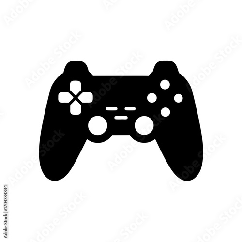 Gamepad silhouette vector on transparent background
