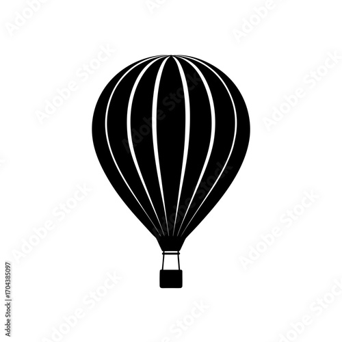 Balloon simple black art on transparent background silhouette