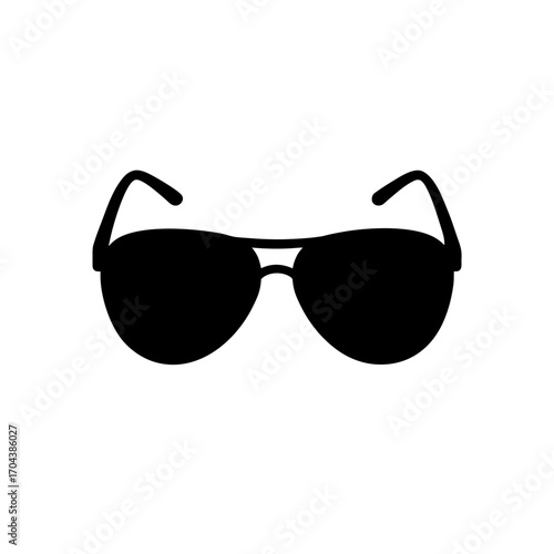 Silhouette of sunglasses on transparent background