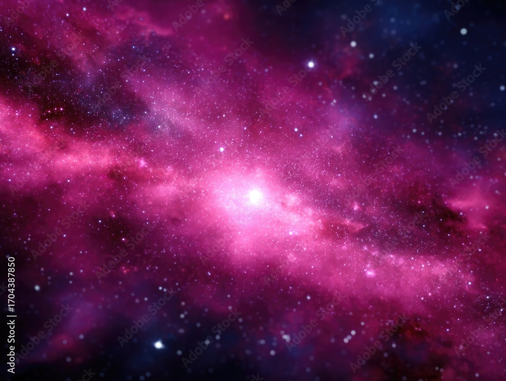 Obraz premium Cosmic Nebula in Deep Pink
