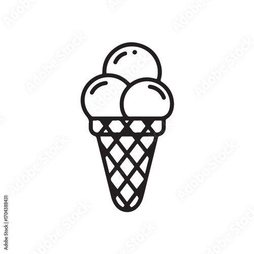 chocolate ice cream vector icon on white background 