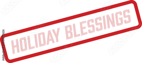 Rectangular holiday blessings stamp shows the text filled with diagonal lines on transparent backdrop