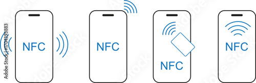 Contactless NFC wireless pay sign. nfc payment.