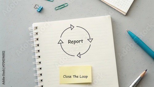 Circular Process Diagram with Report and Close the Loop Concept