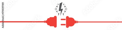 Electrical Socket with Plug. The concept of connection and disconnection.