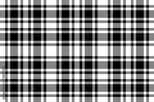 Infant fabric plaid background, arabic seamless textile texture. Painting pattern check vector tartan in white and black colors.