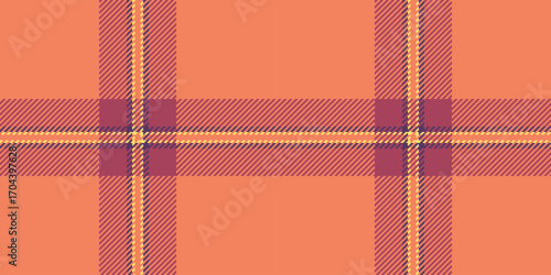 Idyllic fabric plaid check, 50s background tartan textile. Knit pattern texture seamless vector in red and purple colors.