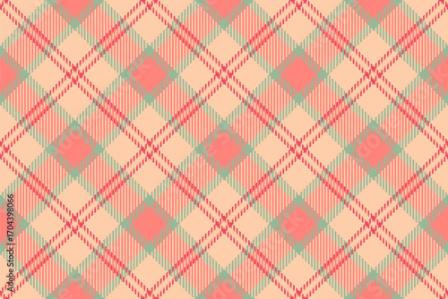 New york fabric vector plaid, choose tartan background pattern. Equal texture seamless textile check in red and orange colors.
