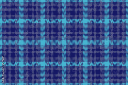 Classic plaid pattern with various shades of blue. A versatile textile design evoking comfort, tradition, and style. Ideal for backgrounds, fabrics, or festive themes.