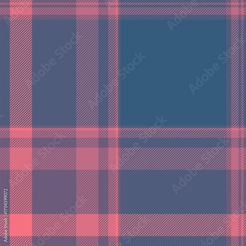 Many tartan textile plaid, handsome vector background texture. Sample seamless check fabric pattern in cyan and red colors.