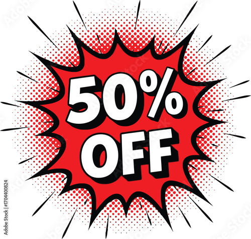 Vector art of 50 off sale tag