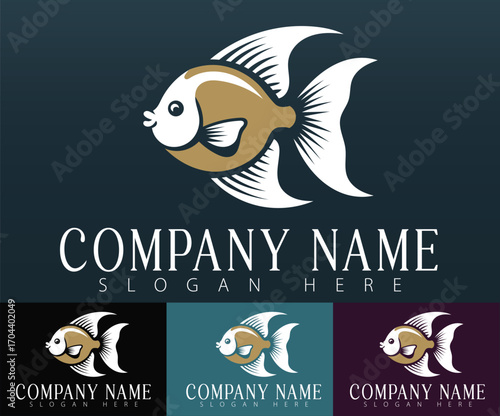 A logo design concept featuring a balloon molly fish.
