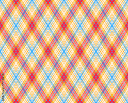 Argyle pattern of geometric rhombus. Harlequin check wallpaper design. Classic diamond shaped textile material for web background, print fabric clothing, sweater, wrapping paper, gift card, invitation