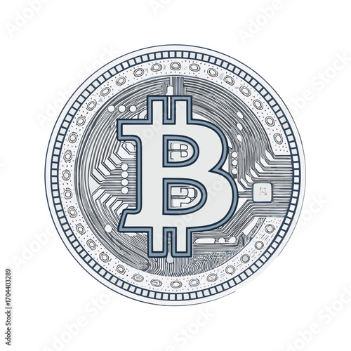 minimalist bitcoin sign vector illustration design