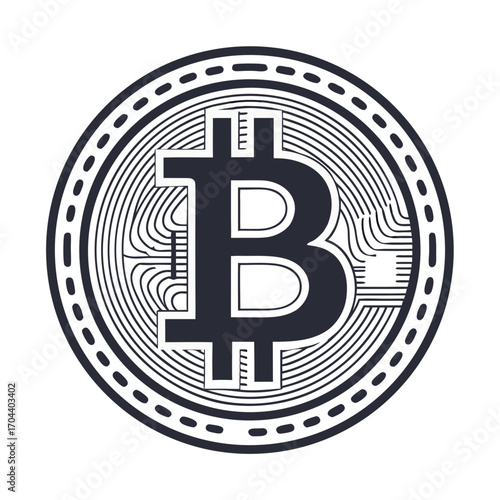  Clean bitcoin cryptocurrency symbol vector design