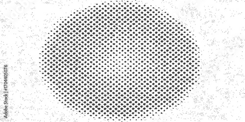 Abstract egg shape with black halftone dots for a geometric pattern design