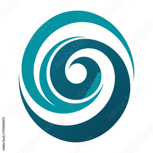 Abstract teal and blue swirl logo design