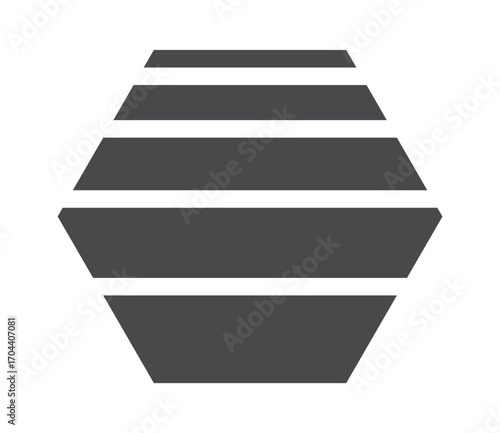 Striped polygonal figure mid century