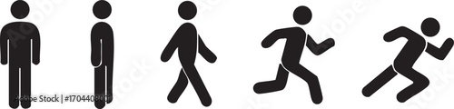 Set of Pictograms in Different Moving Positions Vector