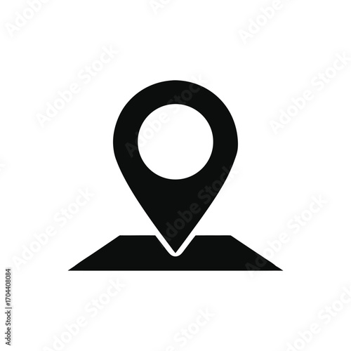 Map landmark icon silhouette vector, navigation and travel design.