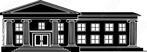Bank Building Icon Vector. Symbol of bank, financial institution, banking, finance, or investment illustration