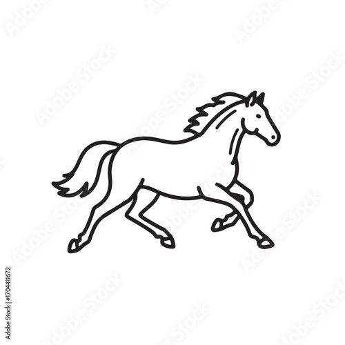 horse running  vector illustration icon on white background 