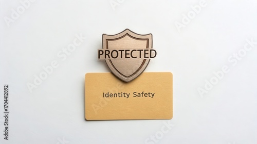 Identity Safety Concept with Protection Shield and Safety Card