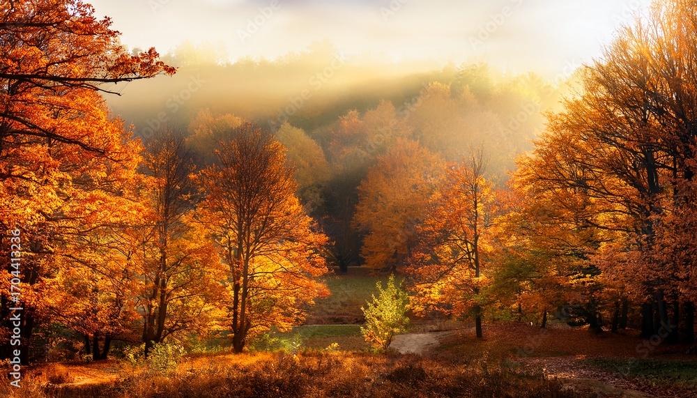 Fototapeta premium Autumn Landscape In The Forest