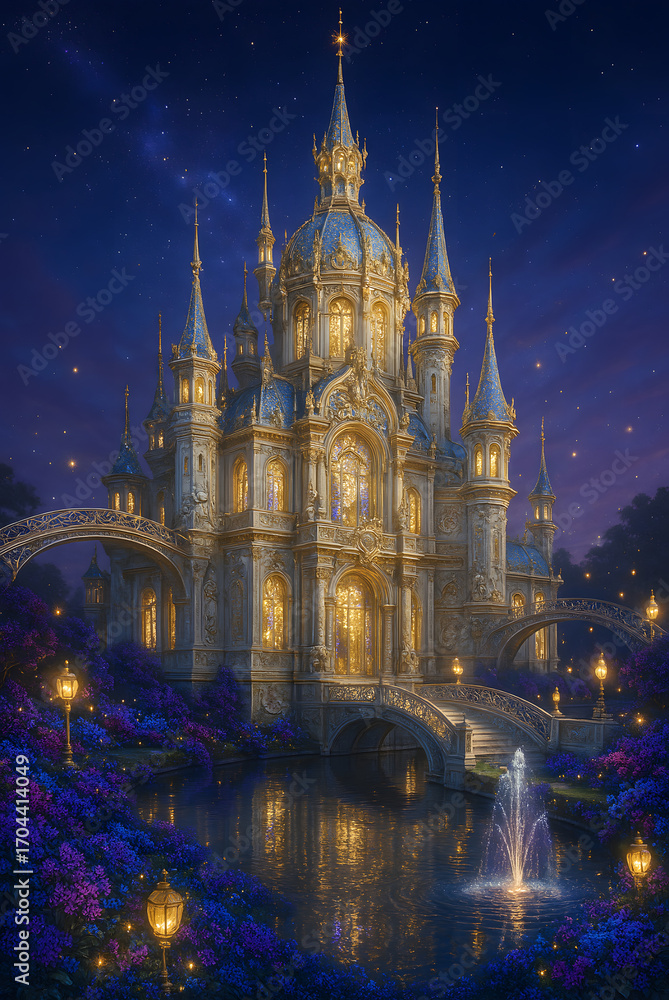 Fototapeta premium golden cathadral at night