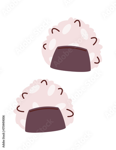 Rice onigiri oriental cuisine foodstuff