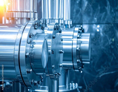 Close-up industrial machinery components