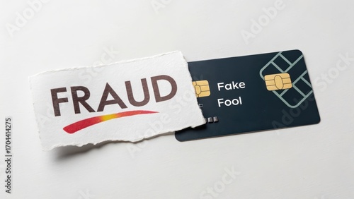 Wallpaper Mural Fraud Awareness with Fake Card and Warning Message Sign Torontodigital.ca