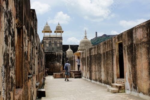 The corridors and labyrinths of Amber Fort. Jaipur, India