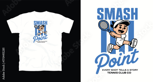 Smash point tennis t shirt design, vector graphic, typographic poster or tshirts street wear and Urban style