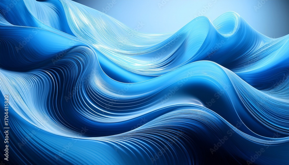 Obraz premium Abstract Blue Liquid Flowing Waves Creating Soft Light Patterns And Gentle Movement