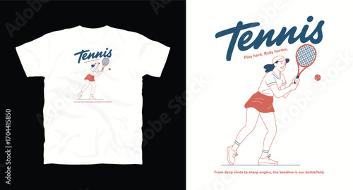 Tennis t shirt design, vector graphic, typographic poster or tshirts street wear and Urban style