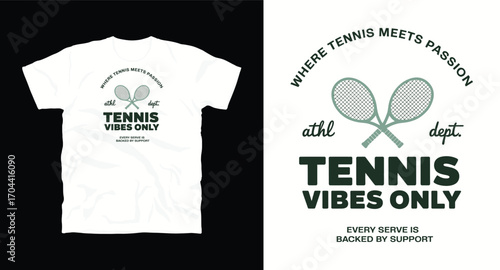 Tennis vibe only t shirt design, vector graphic, typographic poster or tshirts street wear and Urban style