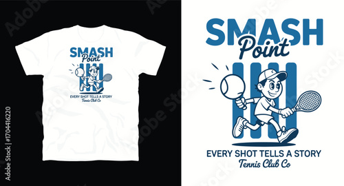 Smash Point tennis t shirt design, vector graphic, typographic poster or tshirts street wear and Urban style