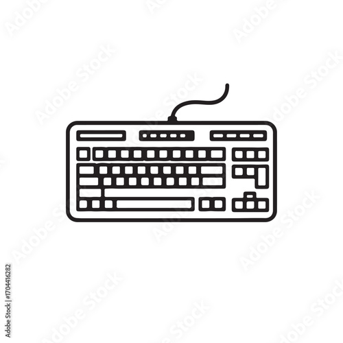  Computer keyboard vector illustration icon on white background 