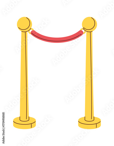 Gold stanchions with red rope